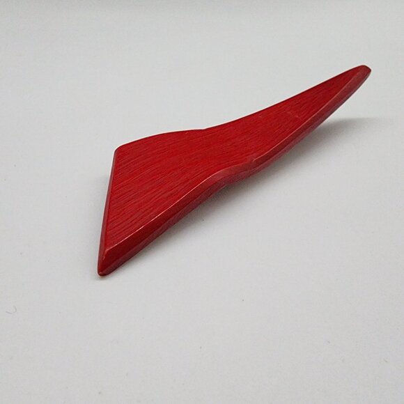 Red Geometric Acrylic Brooch Pin Vintage 80s Style Statement Accessory For Women - Picture 3 of 6
